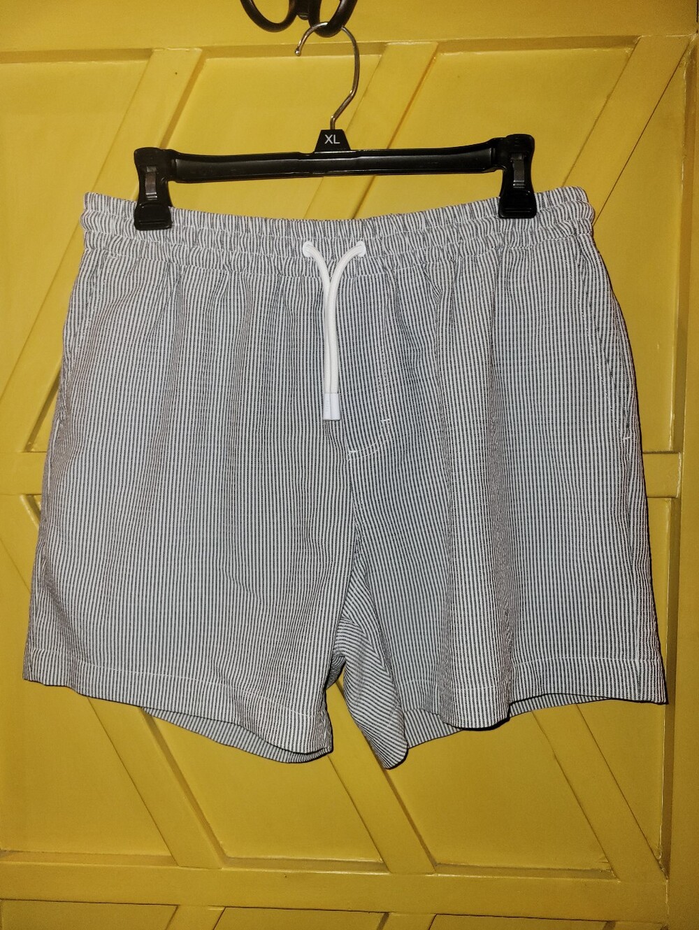 Raith Striped Drawstring Casual Shorts - White & Grey
